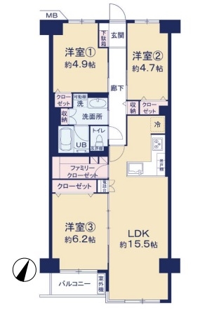 中古マンション 越谷市瓦曽根２丁目 東武伊勢崎線新越谷駅 2,780万円