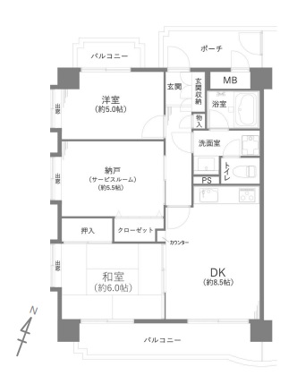 中古マンション さいたま市南区大字大谷口 JR武蔵野線東浦和駅 2,080万円