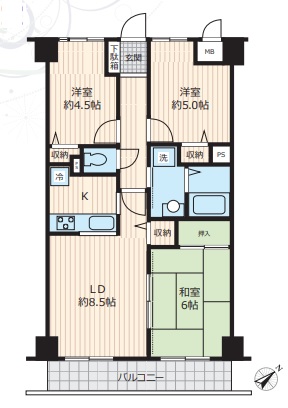 中古マンション 越谷市南町１丁目 東武伊勢崎線蒲生駅 2,280万円