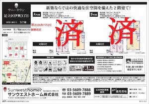 新築戸建 足立区伊興３丁目23-24 東武伊勢崎線竹ノ塚駅 55980000