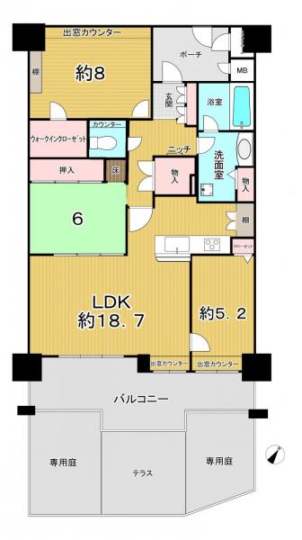 マンション 八幡市欽明台東 JR学研都市線松井山手駅 13.5万円