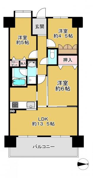 中古マンション 枚方市長尾谷町２丁目 JR学研都市線長尾駅 2,090万円