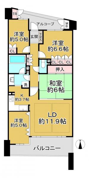 中古マンション 京田辺市山手南１丁目 JR学研都市線松井山手駅 4,180万円