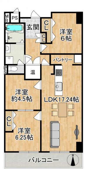 中古マンション 宇治市木幡西中 京阪宇治線木幡駅 1,980万円