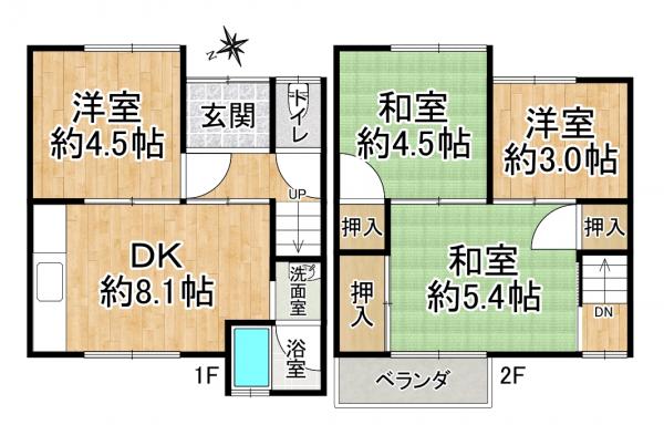 中古戸建 京都市山科区日ノ岡鴨土町 京都市営地下鉄東西線御陵駅 680万円