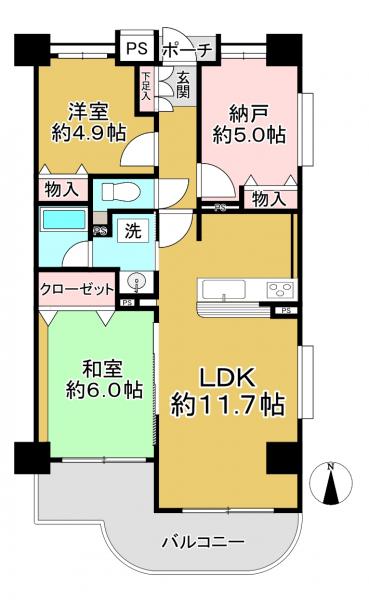 中古マンション 枚方市長尾元町１丁目 JR学研都市線長尾駅 2,280万円
