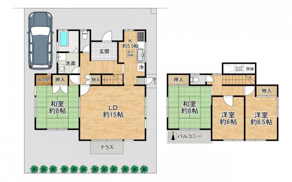 中古戸建 大津市青山１丁目 JR東海道本線（米原〜神戸）南草津駅 2,380万円