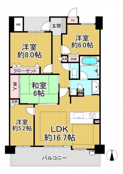 中古マンション 京田辺市山手南1丁目 JR学研都市線松井山手駅 3,780万円