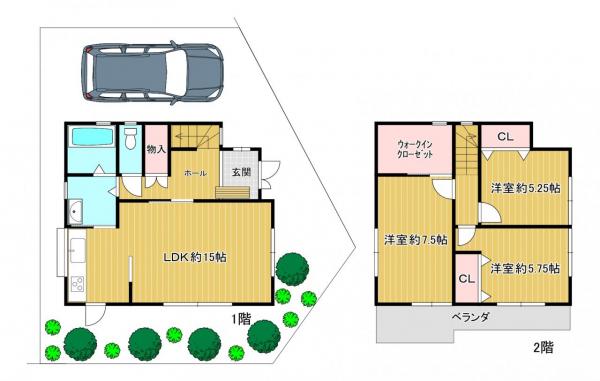 中古戸建 八幡市美濃山ヒル塚 京阪本線樟葉駅 2,080万円
