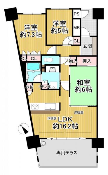 中古マンション 八幡市欽明台東 JR学研都市線松井山手駅 3,480万円