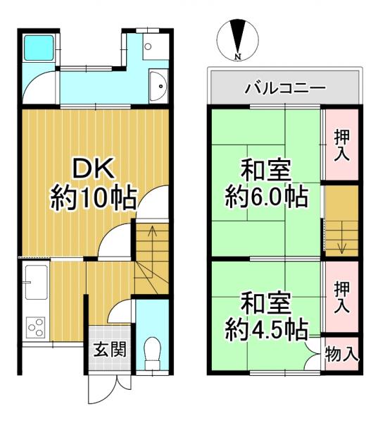 中古テラスハウス 京都市左京区修学院泉殿町 叡山電鉄宝ヶ池駅 760万円