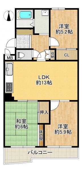中古マンション 八幡市八幡北浦 京阪本線石清水八幡宮駅 780万円