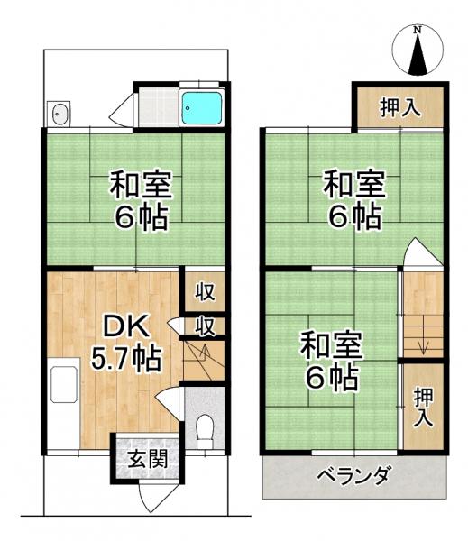 中古テラスハウス 京都市伏見区深草森吉町 京阪本線伏見稲荷駅 550万円