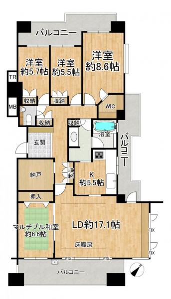 中古マンション 京田辺市山手東２丁目 JR学研都市線松井山手駅 5,880万円
