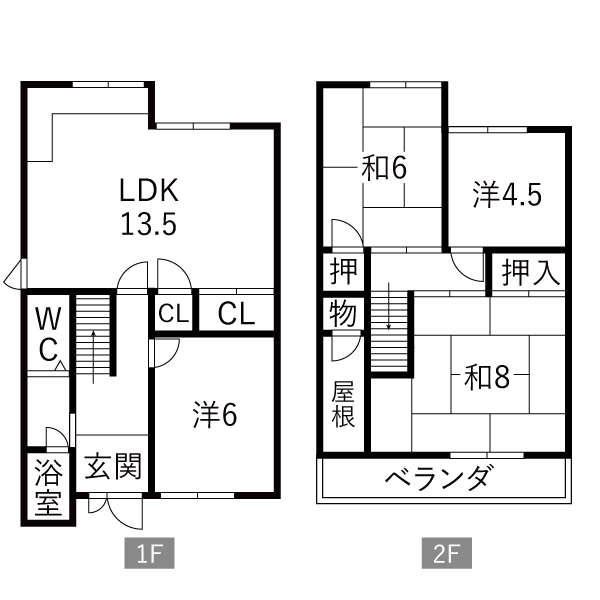 一戸建て 枚方市茄子作東町 京阪交野線交野市駅 7.5万円