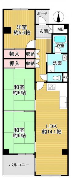 中古マンション 枚方市楠葉花園町 京阪本線樟葉駅 1,880万円