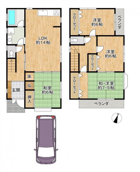 中古戸建 枚方市渚栄町 京阪本線御殿山駅 2,480万円