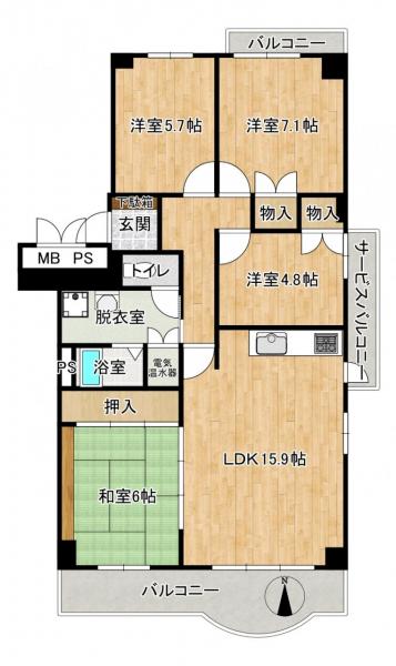 マンション 吹田市新芦屋上 大阪モノレール宇野辺駅 15万円