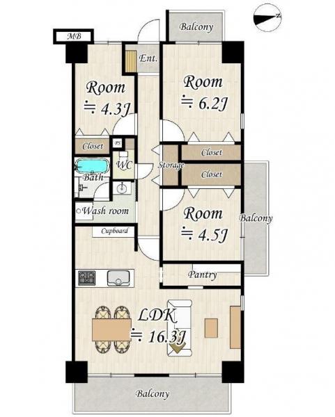 中古マンション 枚方市田口山２丁目 JR学研都市線長尾駅 2,480万円