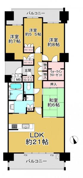中古マンション 八幡市欽明台東 JR学研都市線松井山手駅 4,490万円