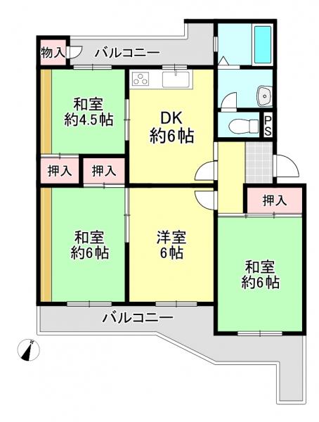 中古公団 八幡市男山雄徳 京阪本線樟葉駅 600万円