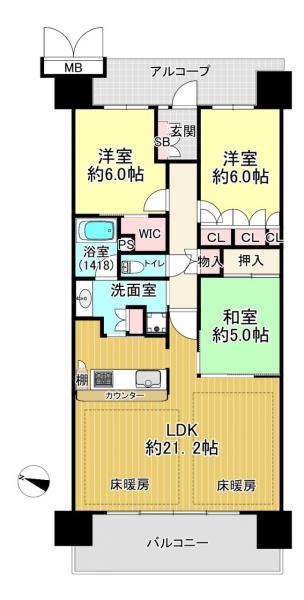 中古マンション 大阪市淀川区十八条1丁目1-6 大阪メトロ御堂筋線東三国駅 5,380万円