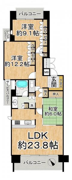 中古マンション 八幡市欽明台東 JR学研都市線松井山手駅 4,880万円