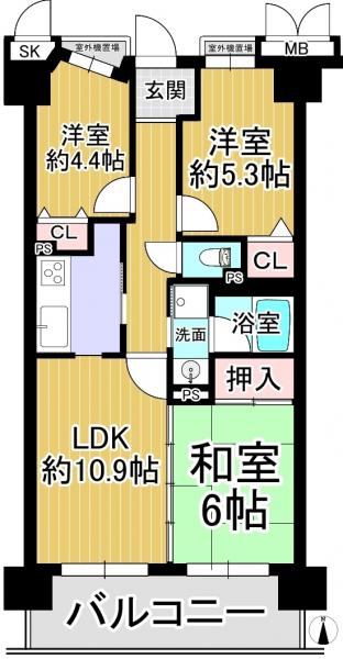 中古マンション 大東市新町 JR学研都市線住道駅 2,650万円