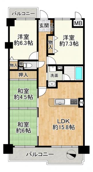 中古マンション 大津市秋葉台 JR東海道本線（米原〜神戸）膳所駅 1,700万円
