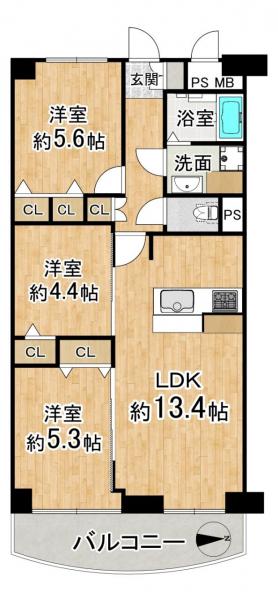 中古マンション 京都市下京区中堂寺壬生川町 JR山陰本線丹波口駅 2,990万円