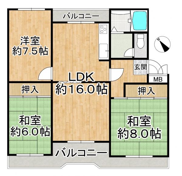 中古マンション 枚方市藤阪元町２丁目 JR学研都市線藤阪駅 590万円