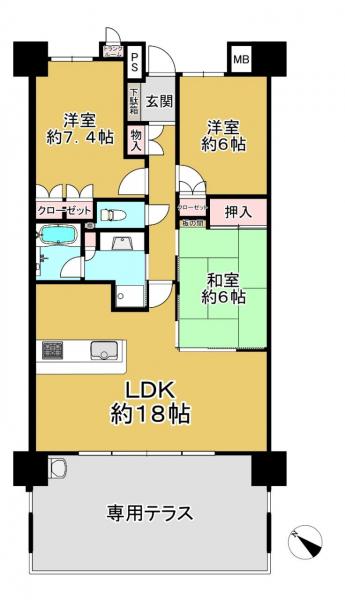 中古マンション 八幡市欽明台東 JR学研都市線松井山手駅 3,280万円