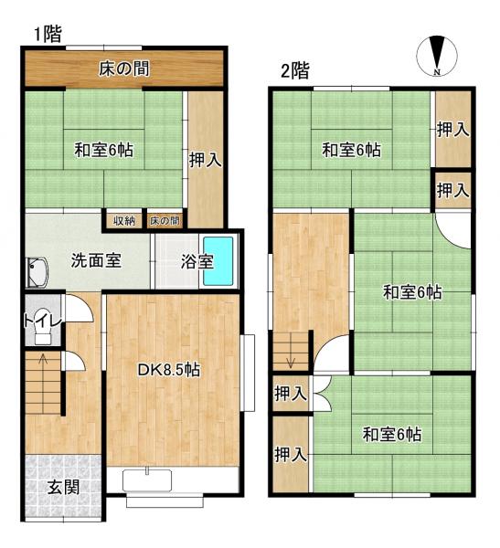 中古戸建 枚方市伊加賀寿町 京阪本線枚方公園駅 1,680万円