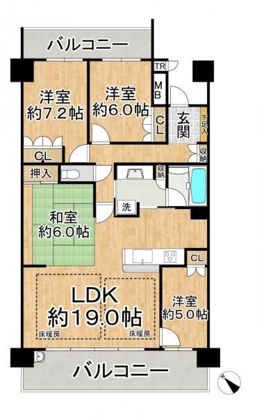 中古マンション 八幡市欽明台東 JR学研都市線松井山手駅 3,950万円