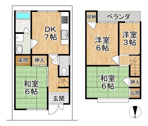 中古戸建 京都市伏見区深草直違橋南１丁目 京阪本線藤森駅 980万円
