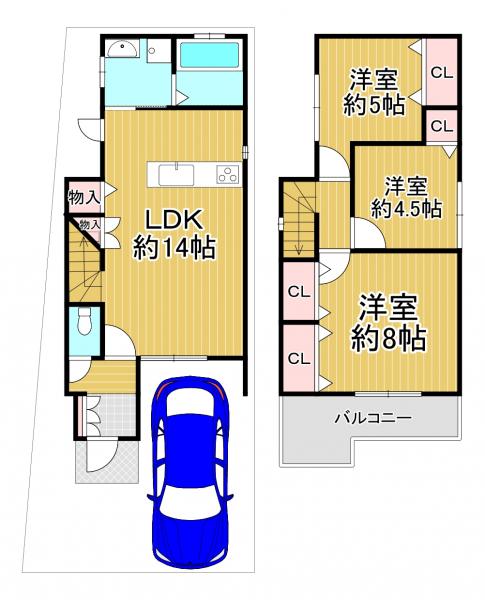中古戸建 京都市伏見区納所岸ノ下 京阪本線淀駅 1,980万円