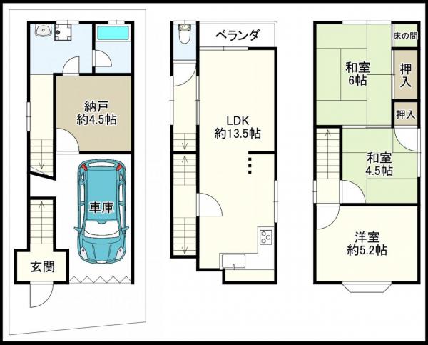中古戸建 枚方市茄子作3丁目 京阪本線香里園駅 1,780万円
