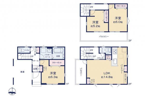富士見市貝塚1丁目　中古一戸建て 間取り図