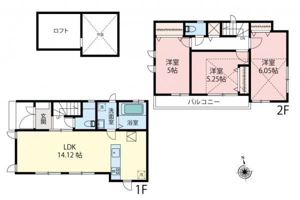 練馬区大泉学園町5丁目　中古一戸建て 間取り図