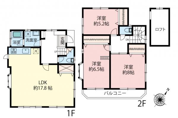 新座市野寺2丁目　中古一戸建て 間取り図