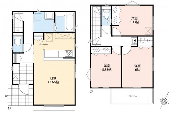狭山市狭山　未入居　中古一戸建て 間取り図