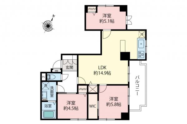 ヴェラハイツ石神井台　2階 間取り図