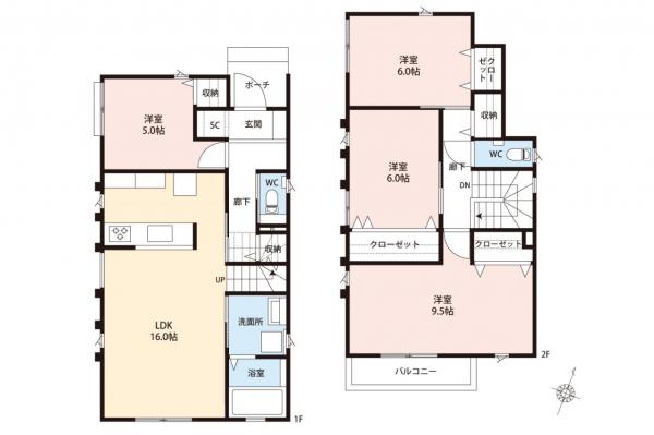 狭山市大字水野　未入居　中古一戸建て 間取り図
