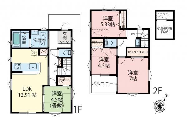 所沢市山口　新築一戸建て 間取り図
