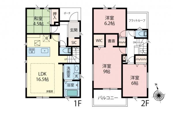 東松山市小松原町　未入居　中古一戸建て 間取り図