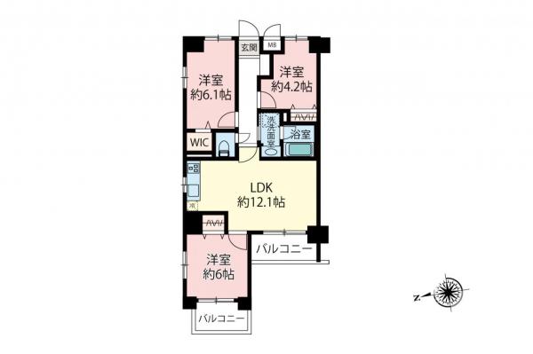 コスモ坂戸　3階 間取り図