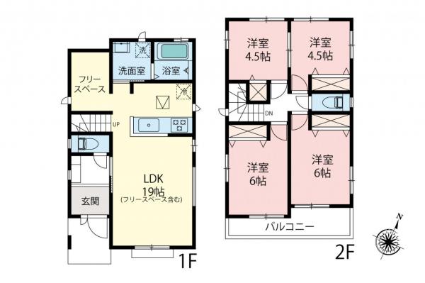川越市郭町2丁目　新築一戸建て 間取り図