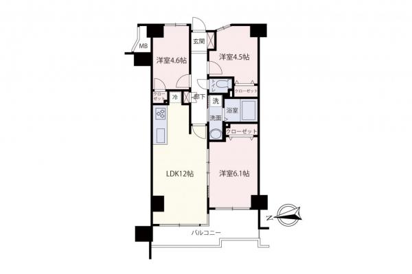 【駅徒歩4分・リフォーム済み】コスモ鶴瀬ステーションスクエア　2階 間取り図