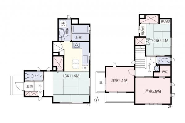 【住協のお預かり物件】入間市仏子　中古一戸建て　2棟売り 間取り図