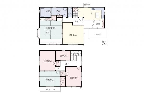 【住協のお預かり物件】入間市仏子　中古一戸建て　2棟売り 間取り図